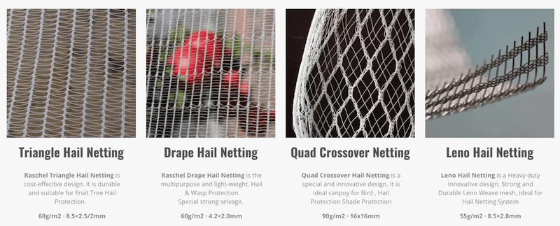 4 kinds of hail netting