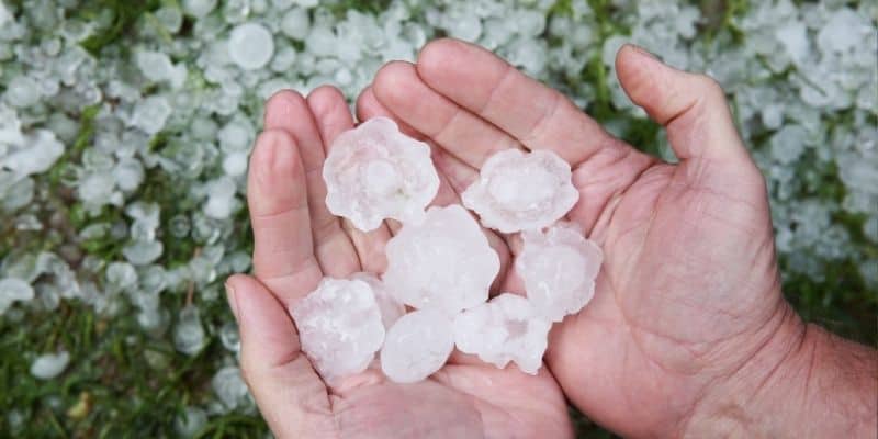 Tamanho da pedra de granizo