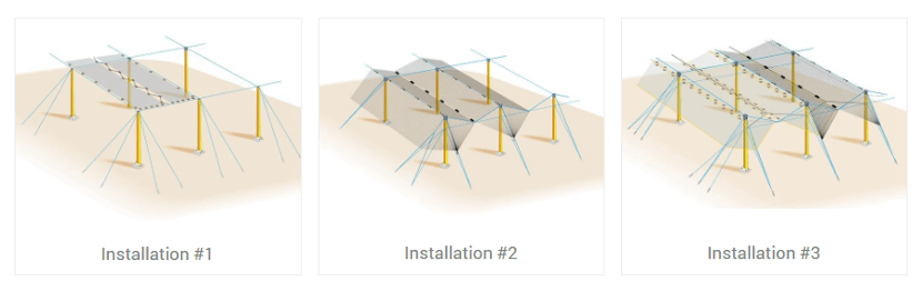 simple diagrams on erecting netting