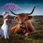 niño, vaca, paraguas-1429190.jpg
