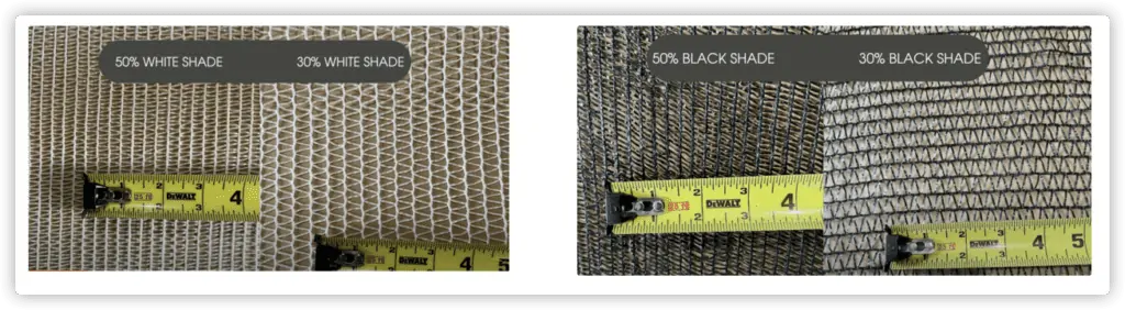 White shade cloth Vs Black Shade Cloth