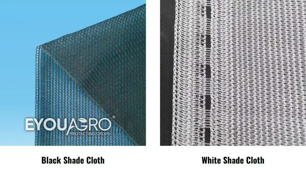 white vs black shade cloth comparison
