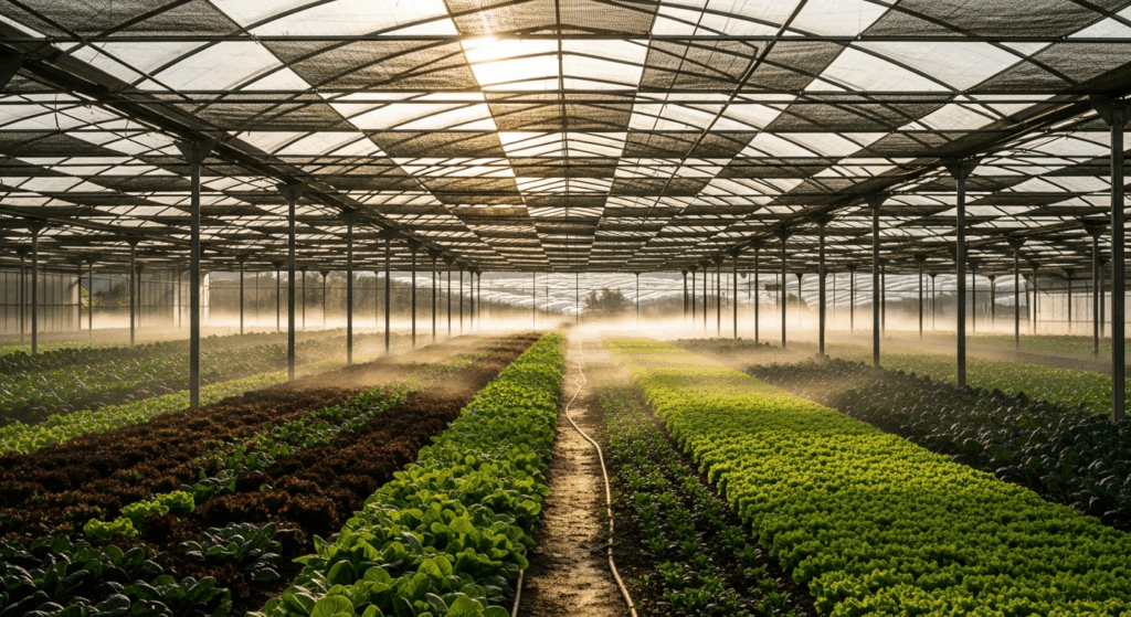 install protective nets in greenhouses or open fields, allowing sunlight to penetrate and filter.