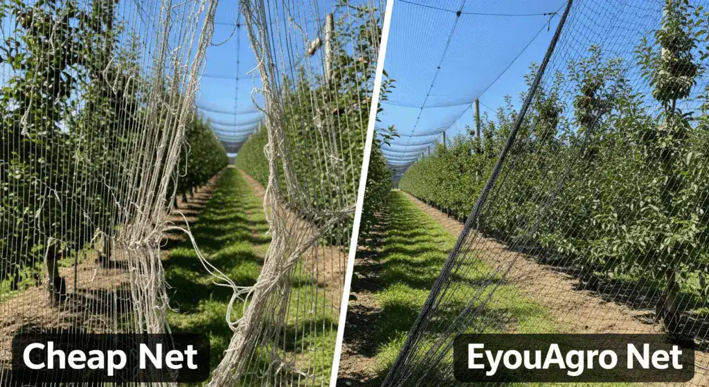 cheap vs quality hail netting comparison 2