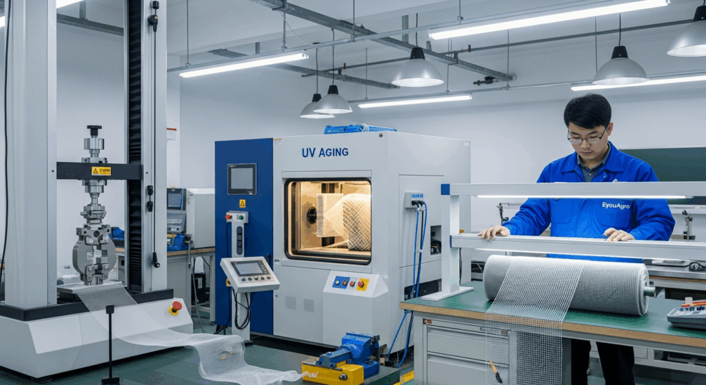 scena di test UV in fabbrica