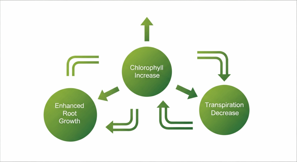 The increase in chlorophyll a/b ratio