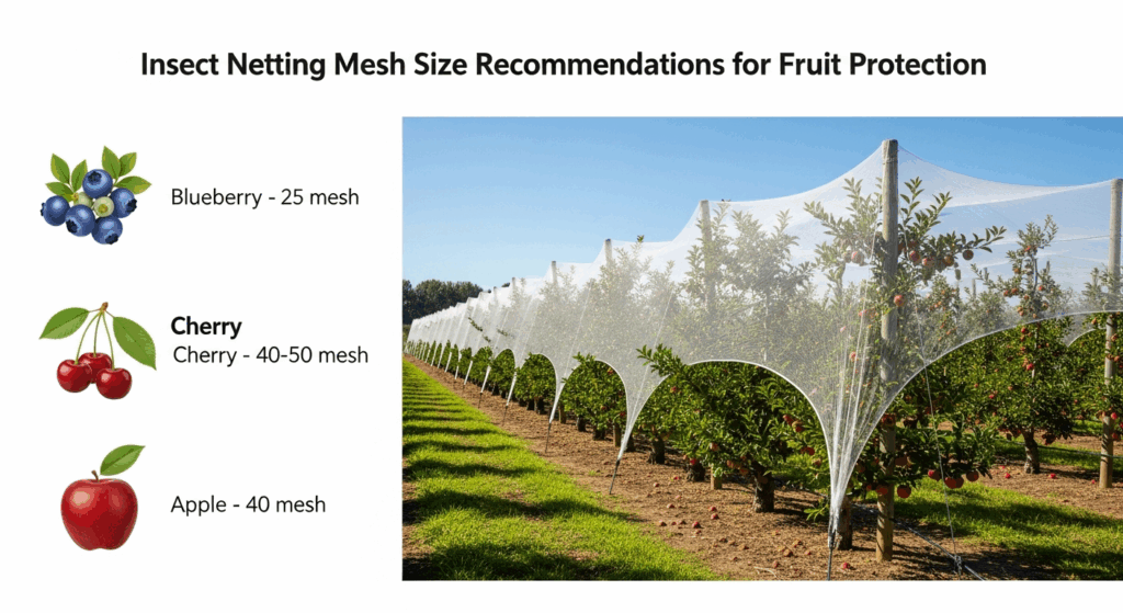 insect netting protects fruits