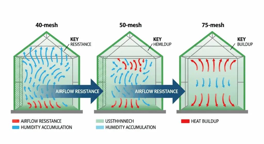 l'impatto delle diverse dimensioni delle maglie sulla ventilazione