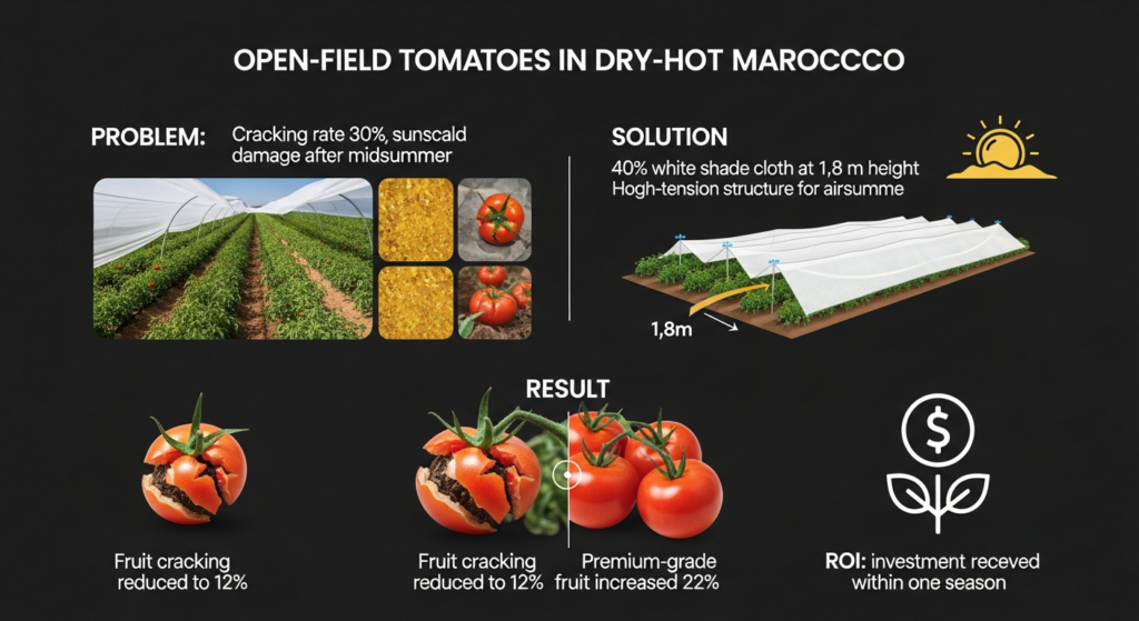 6 ha open field tomatoes, morocco