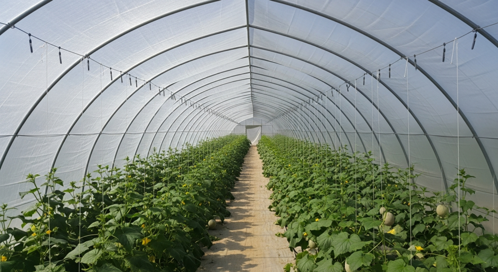 cucumbers and melons greenhouse