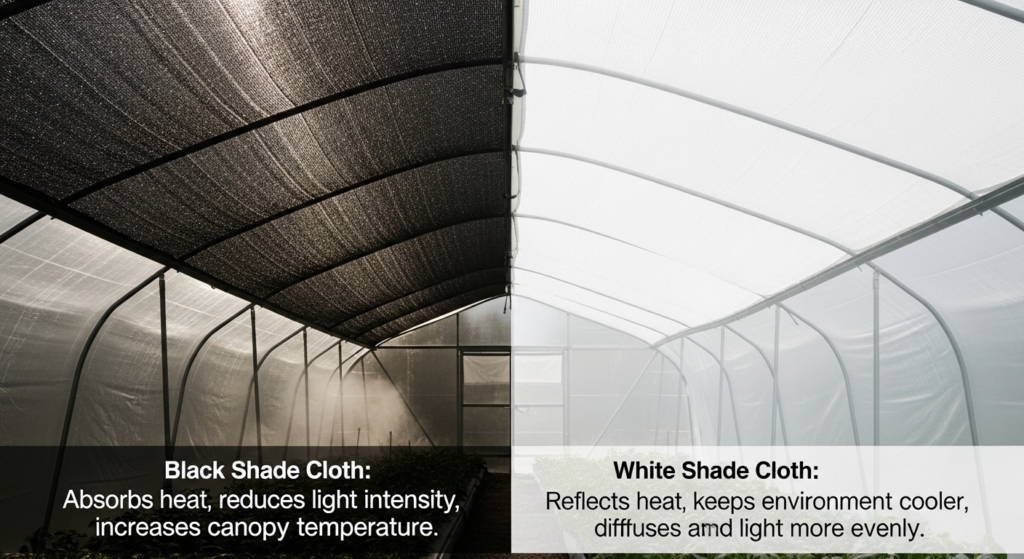 difference between black and white shade cloth