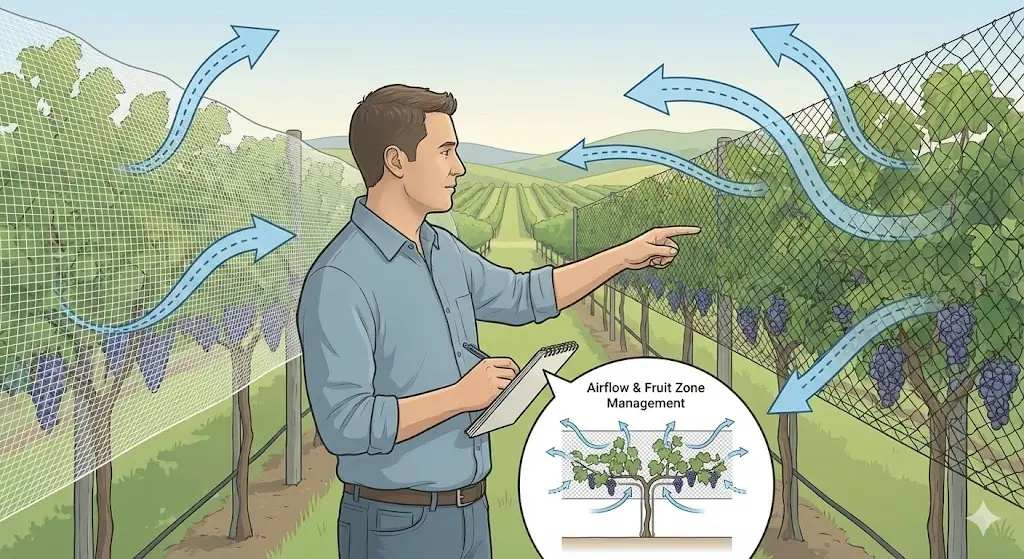 vineyard netting decision factors table vs wine