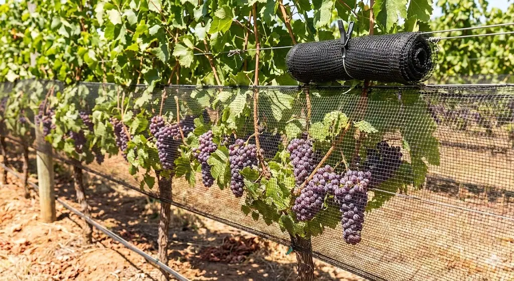 Rete laterale del vigneto a protezione della zona di fruttificazione
