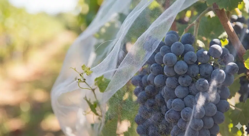 Osservazione sul campo delle reti anti-insetti utilizzate nella produzione di uva da vino