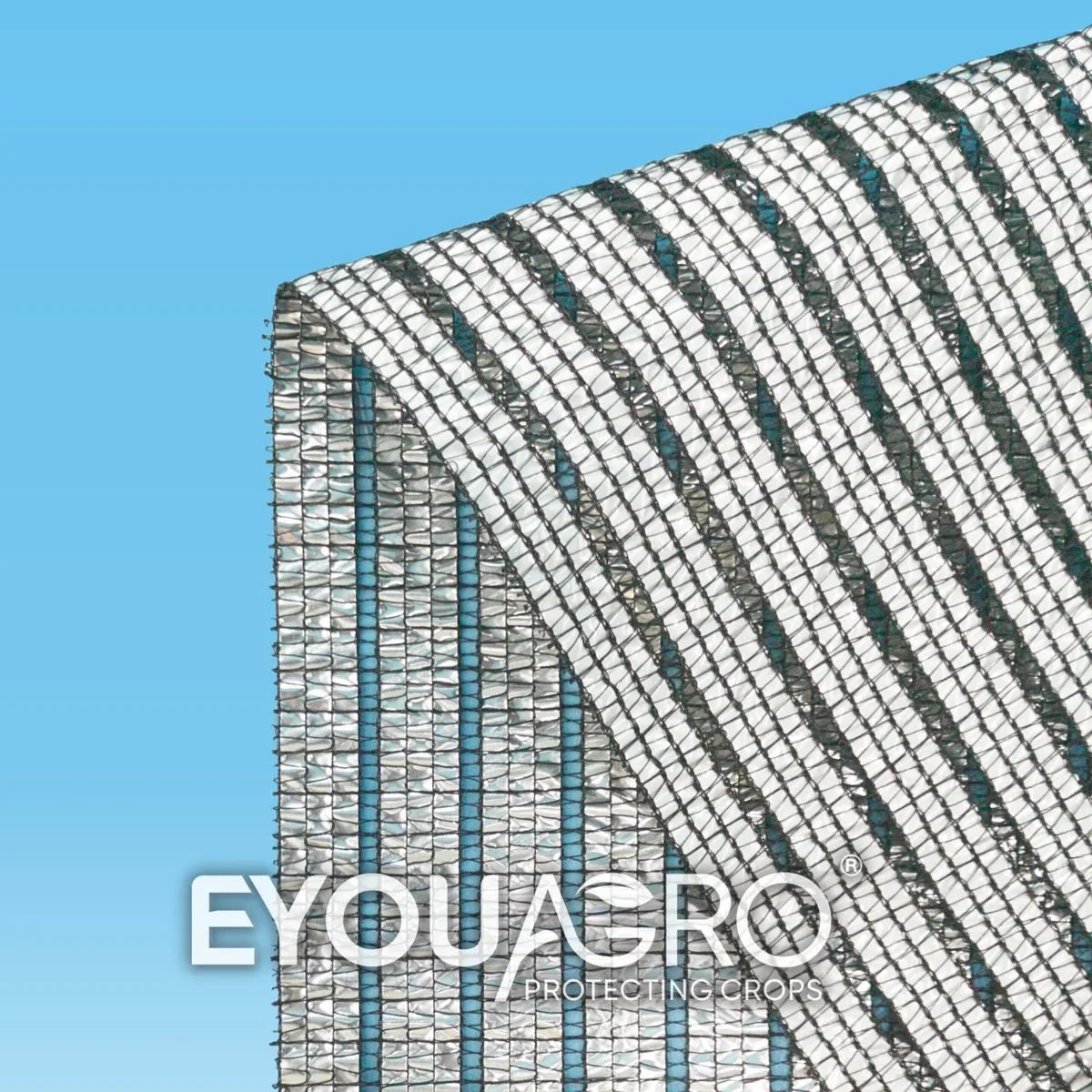 Silver aluminised reflective shade screen close-up