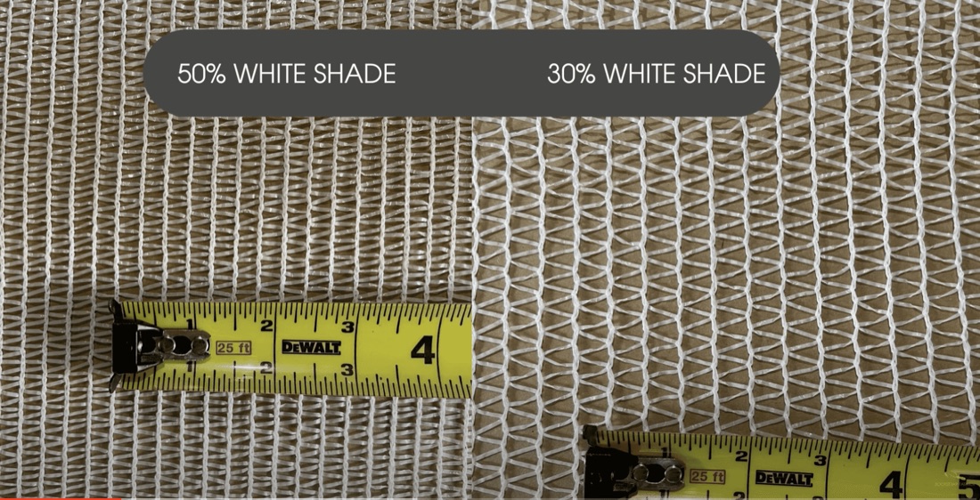 White shade cloth density compared under measurement